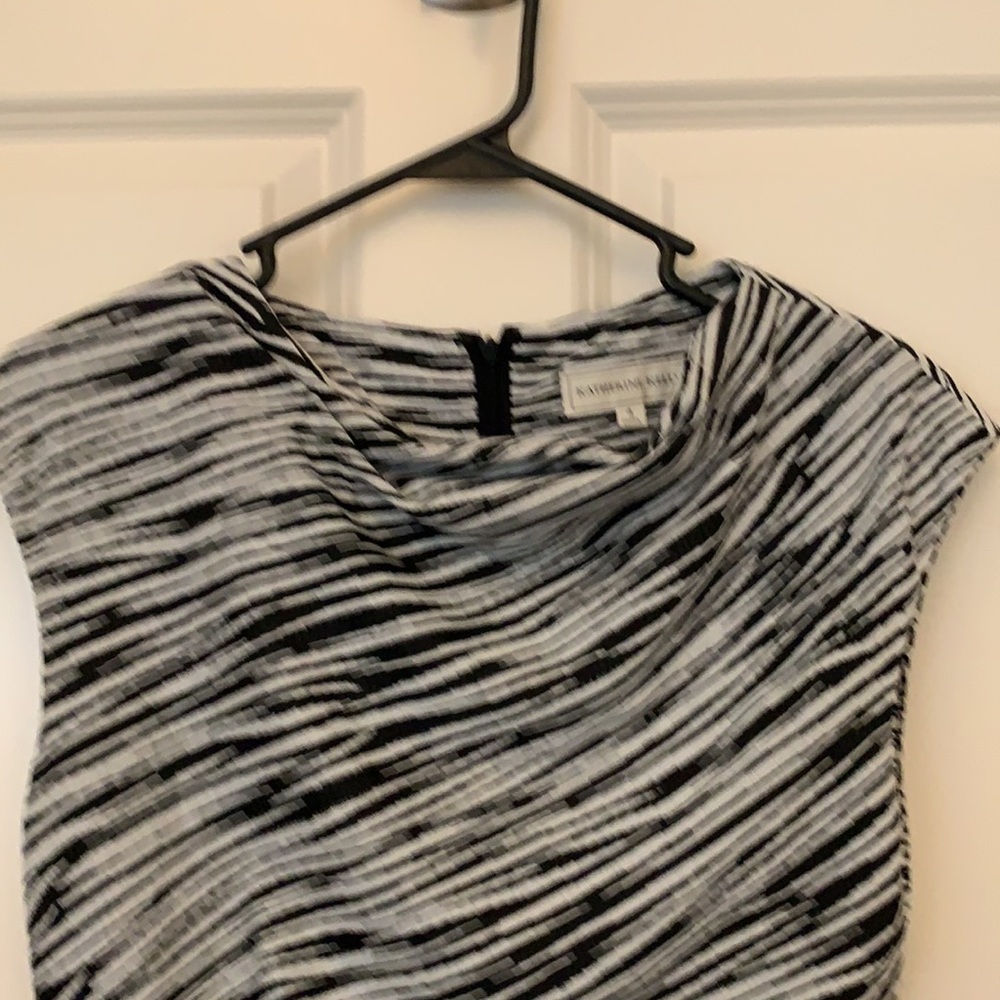 Katherine Kelly Zebra print fitted dress with ruching